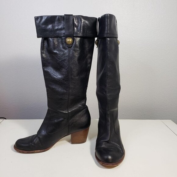 Coach Shoes - Coach Fayth black leather boots 9.5